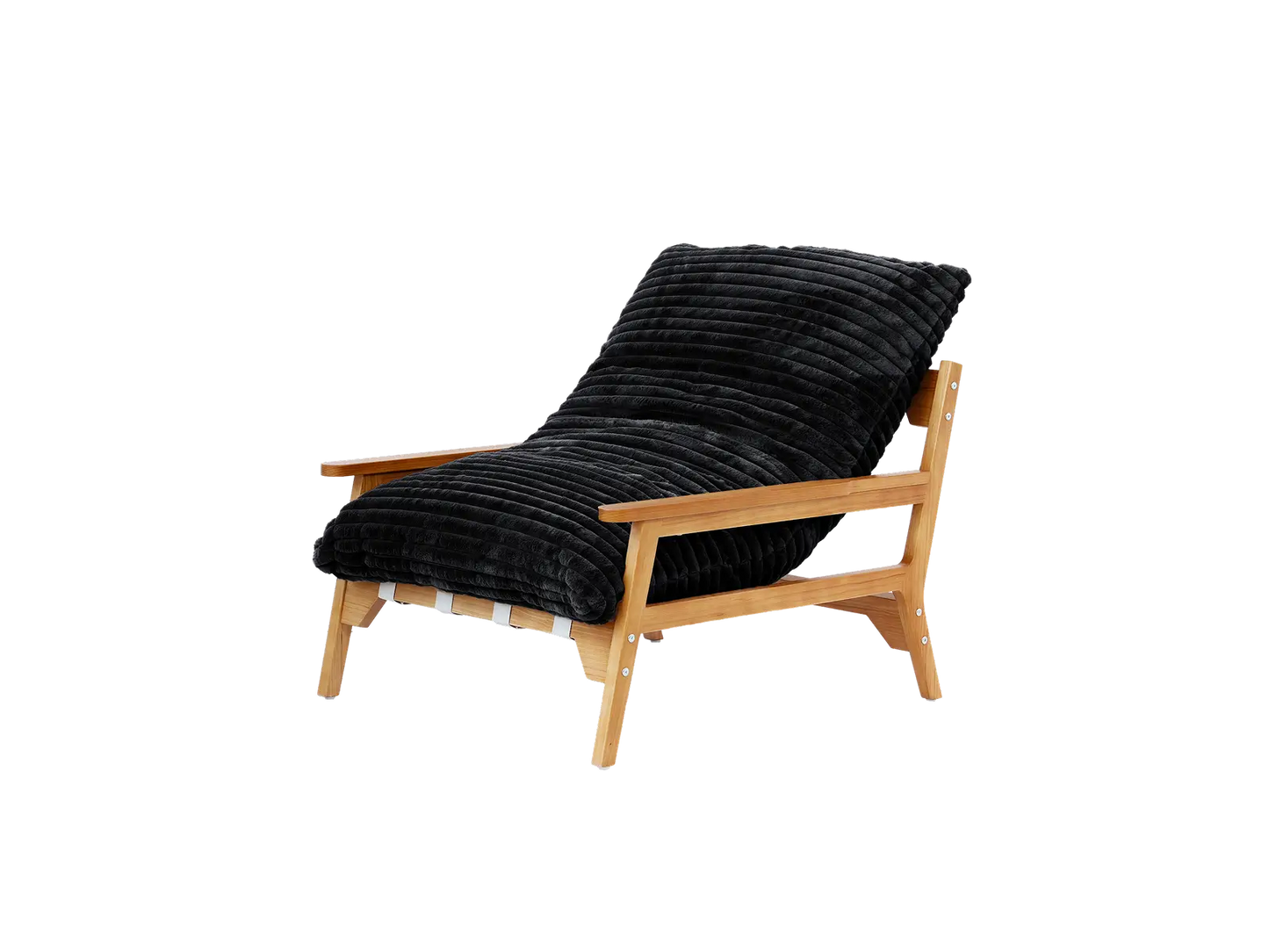 Modern 1-Seater Black Small Space Accent Chair | 1-Piece, Plush Fabric, Solid Wood Frame, Flat Wooden Arms