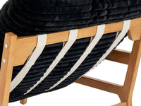 Modern 1-Seater Black Small Space Accent Chair | 1-Piece, Plush Fabric, Solid Wood Frame, Flat Wooden Arms