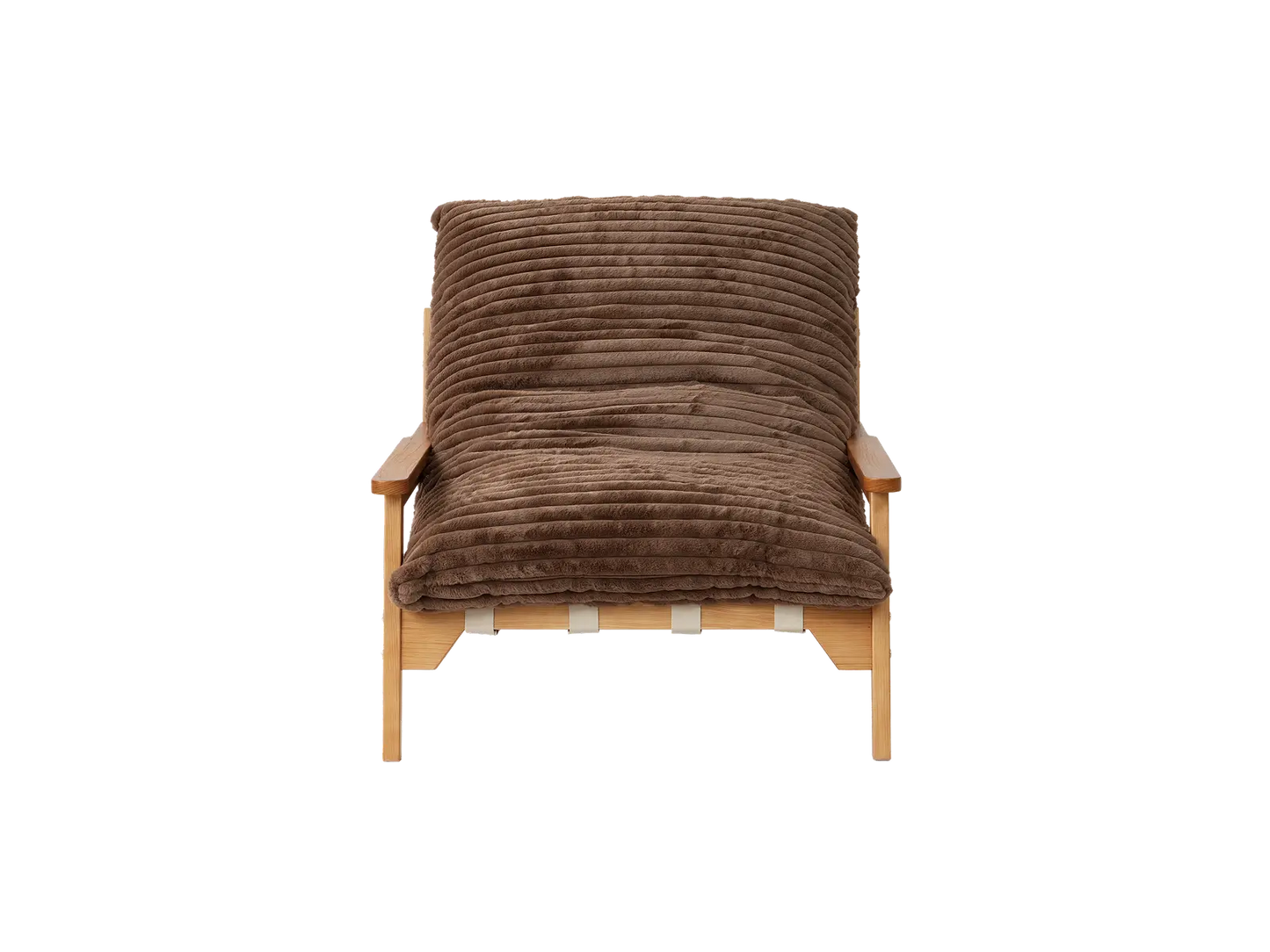 Modern 1-Seater Brown Small Space Accent Chair | 1-Piece, Plush Fabric, Solid Wood Frame, Flat Wooden Arms