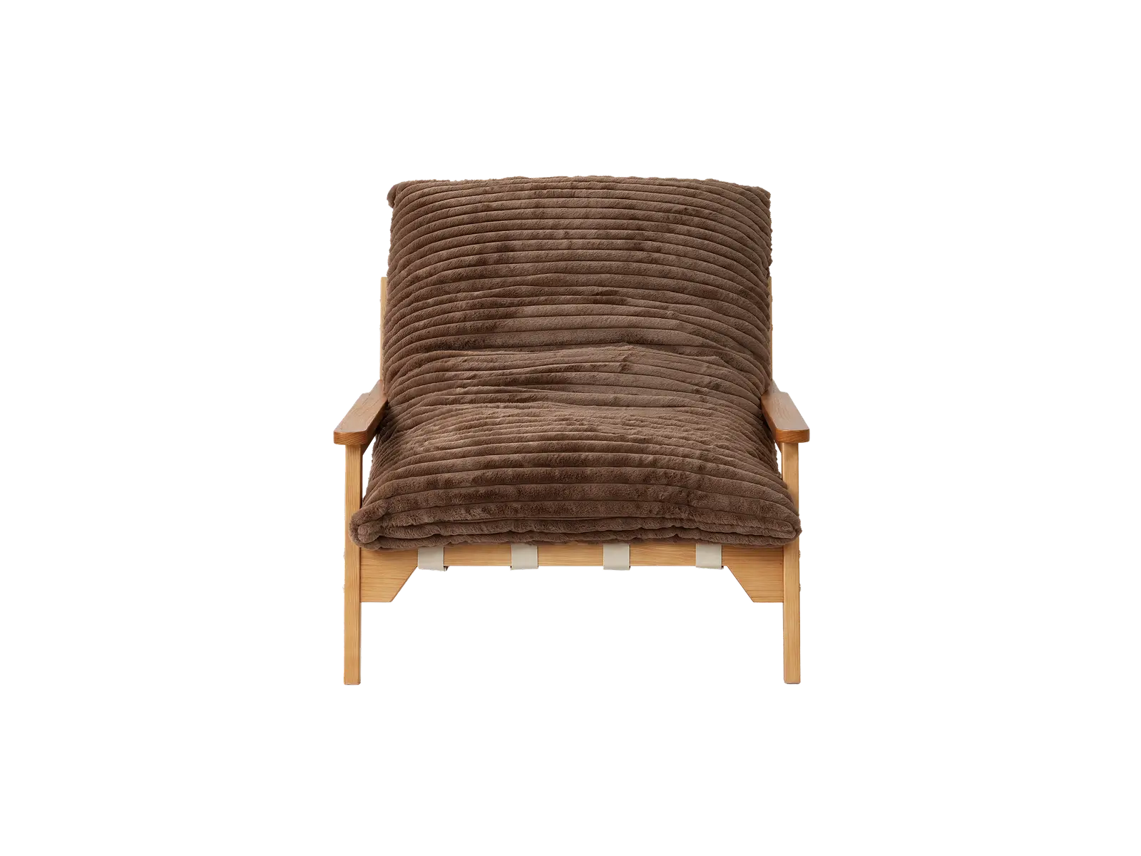 Modern 1-Seater Brown Small Space Accent Chair | 1-Piece, Plush Fabric, Solid Wood Frame, Flat Wooden Arms