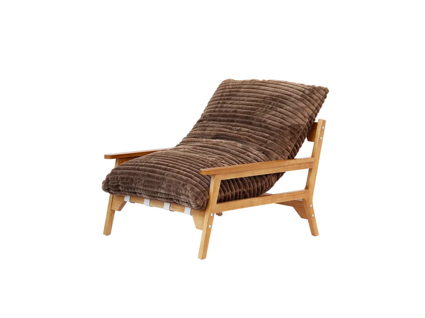 Modern 1-Seater Brown Small Space Accent Chair | 1-Piece, Plush Fabric, Solid Wood Frame, Flat Wooden Arms