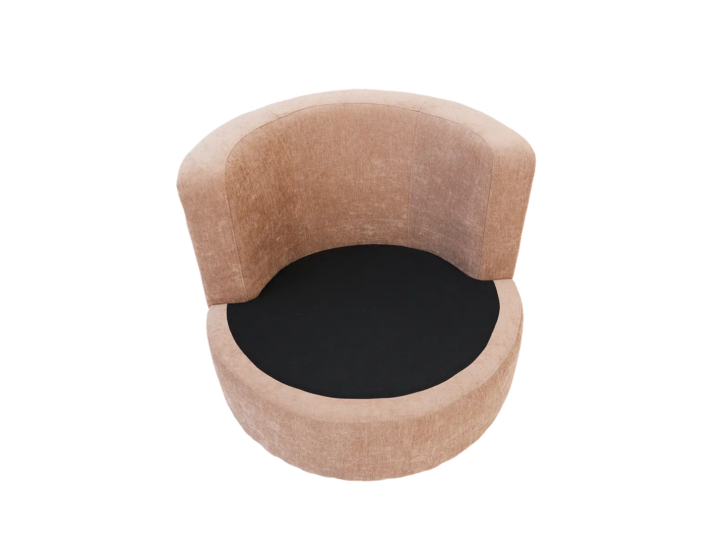 Modern 1-Seater Coffee Small Space Swivel Accent Chair | 1-Piece, Linen Upholstery, Curved Shelter Arms