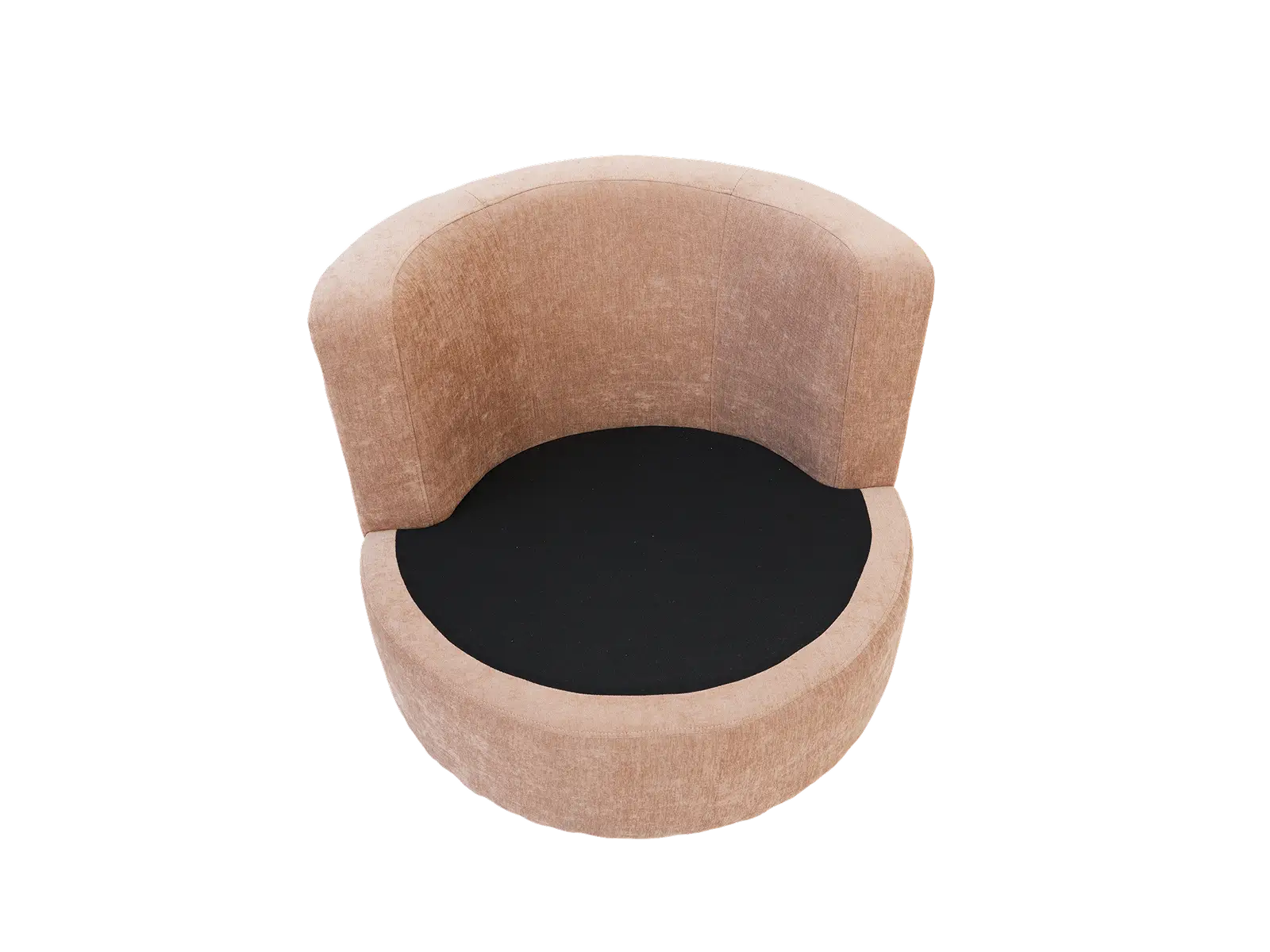 Modern 1-Seater Coffee Small Space Swivel Accent Chair | 1-Piece, Linen Upholstery, Curved Shelter Arms