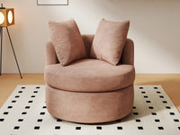 Modern 1-Seater Coffee Small Space Swivel Accent Chair | 1-Piece, Linen Upholstery, Curved Shelter Arms