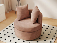 Modern 1-Seater Coffee Small Space Swivel Accent Chair | 1-Piece, Linen Upholstery, Curved Shelter Arms