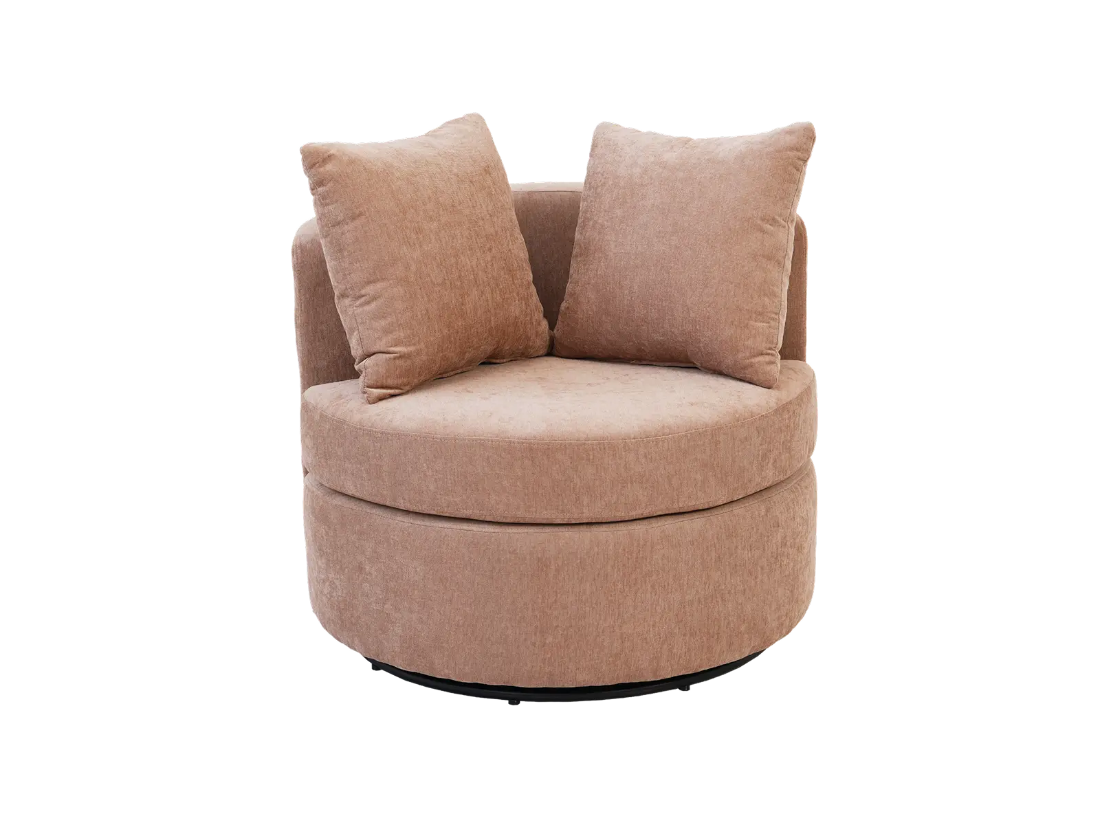 Modern 1-Seater Coffee Small Space Swivel Accent Chair | 1-Piece, Linen Upholstery, Curved Shelter Arms