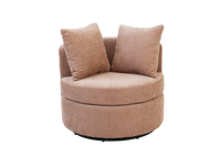 Modern 1-Seater Coffee Small Space Swivel Accent Chair | 1-Piece, Linen Upholstery, Curved Shelter Arms