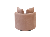 Modern 1-Seater Coffee Small Space Swivel Accent Chair | 1-Piece, Linen Upholstery, Curved Shelter Arms