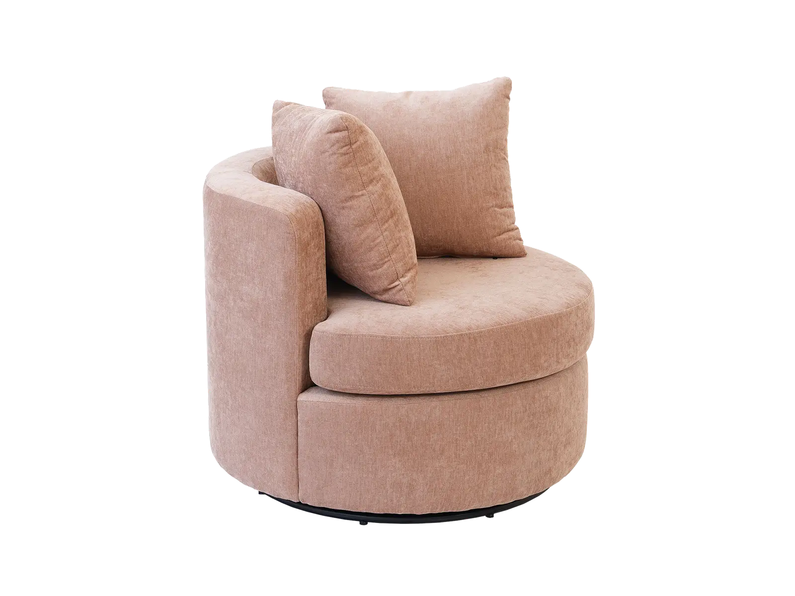 Modern 1-Seater Coffee Small Space Swivel Accent Chair | 1-Piece, Linen Upholstery, Curved Shelter Arms