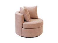 Modern 1-Seater Coffee Small Space Swivel Accent Chair | 1-Piece, Linen Upholstery, Curved Shelter Arms