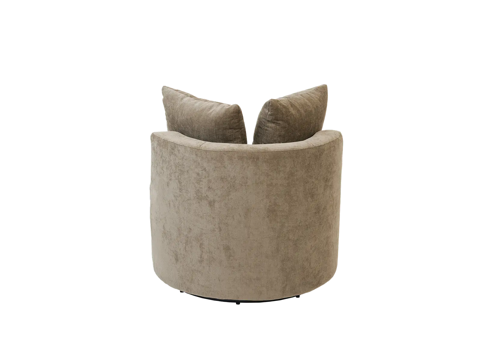 Modern 1-Seater Gray Brown Small Space Swivel Accent Chair | 1-Piece, Linen Upholstery, Curved Shelter Arms