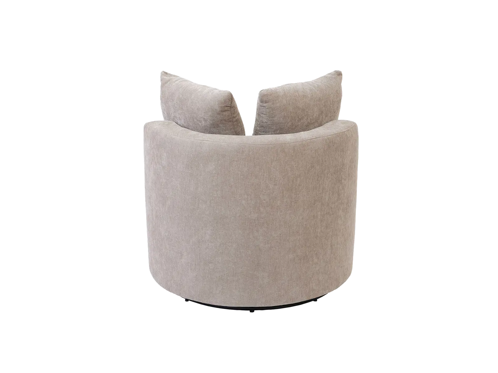 Modern 1-Seater Khaki Small Space Swivel Accent Chair | 1-Piece, Linen Upholstery, Curved Shelter Arms