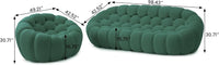 Essential Floor Sofas | Green 3D Knitted Fabric Couch Sectionals 4-seaters