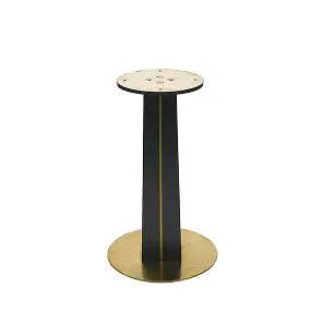 Mesa de bistró Nero de piedra sinterizada | Pandora cuadrada de 86 cm con base de madera