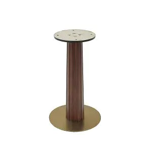 Mesa de bistró Nero de piedra sinterizada | Pandora cuadrada de 86 cm con base de madera