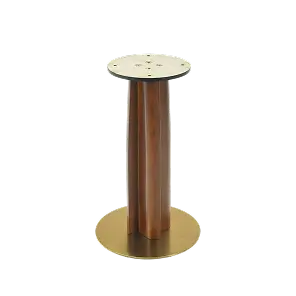 Mesa de bistró Nero de piedra sinterizada | Cuadrada blanca de 86 cm con base de madera
