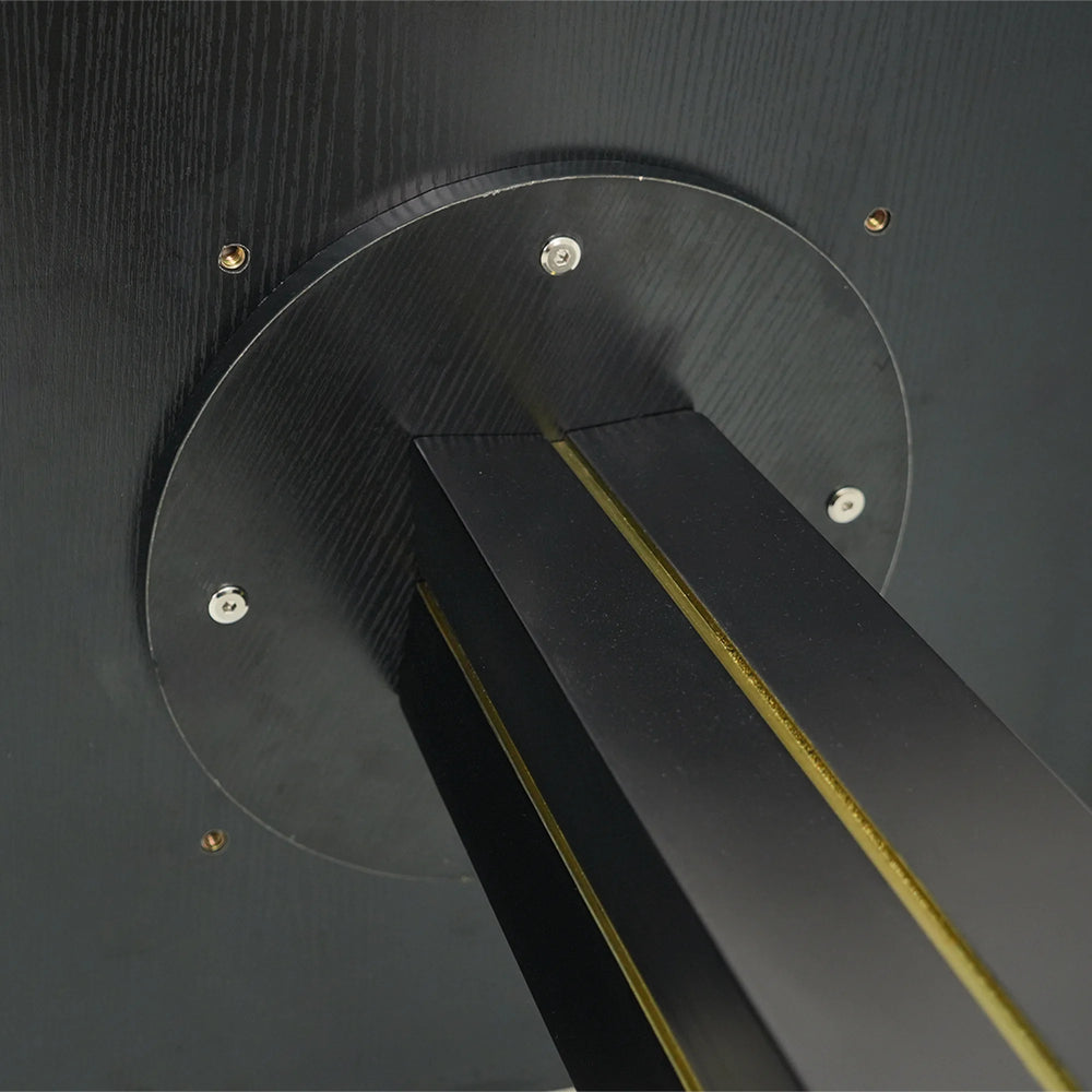 Nero Sintered Stone Bistro Table | 34" White Round With Wood Base