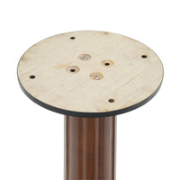 Oro Glass Bistro Table | 34" Gray Square With Wood Base