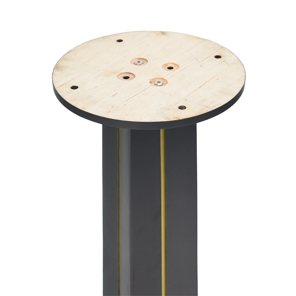 Nero Sintered Stone Bistro Table | 34" White Round With Wood Base