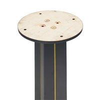 Nero Sintered Stone Bistro Table | 34" White Round With Wood Base