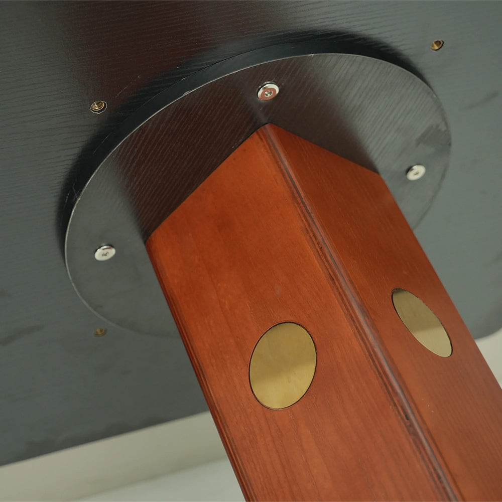 Nero Sintered Stone Bistro Table | 34" Pandora Square With Wood Base