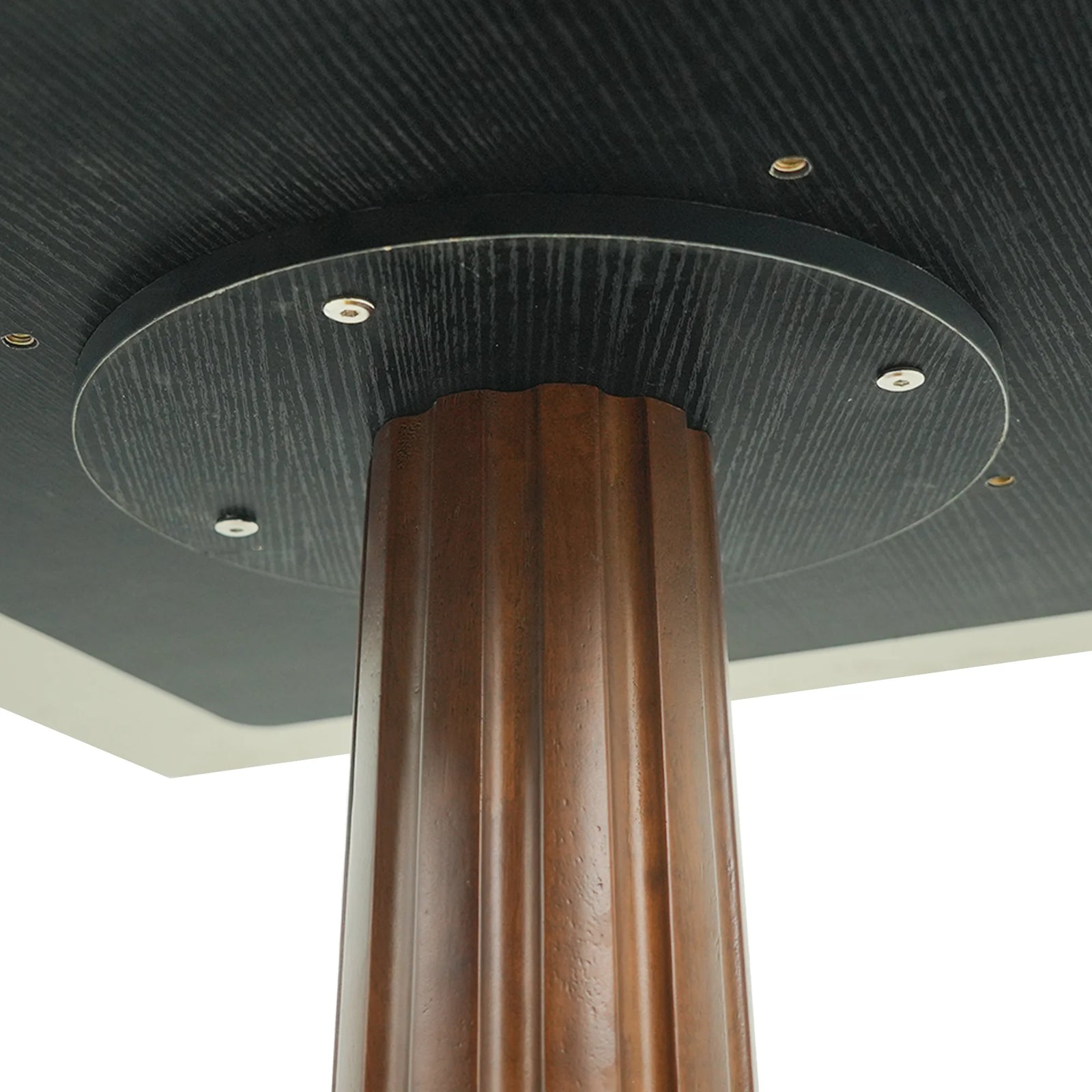 Mesa de bistró Oro Glass | Cuadrada gris de 86 cm con base de madera
