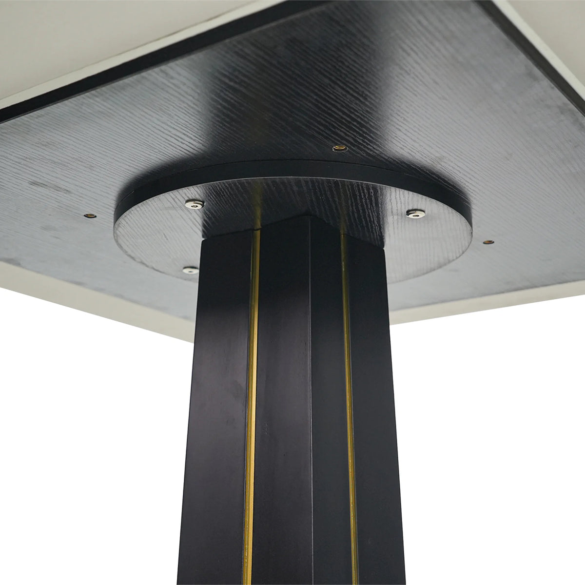 Mesa de bistró Nero de piedra sinterizada | Pandora cuadrada de 86 cm con base de madera