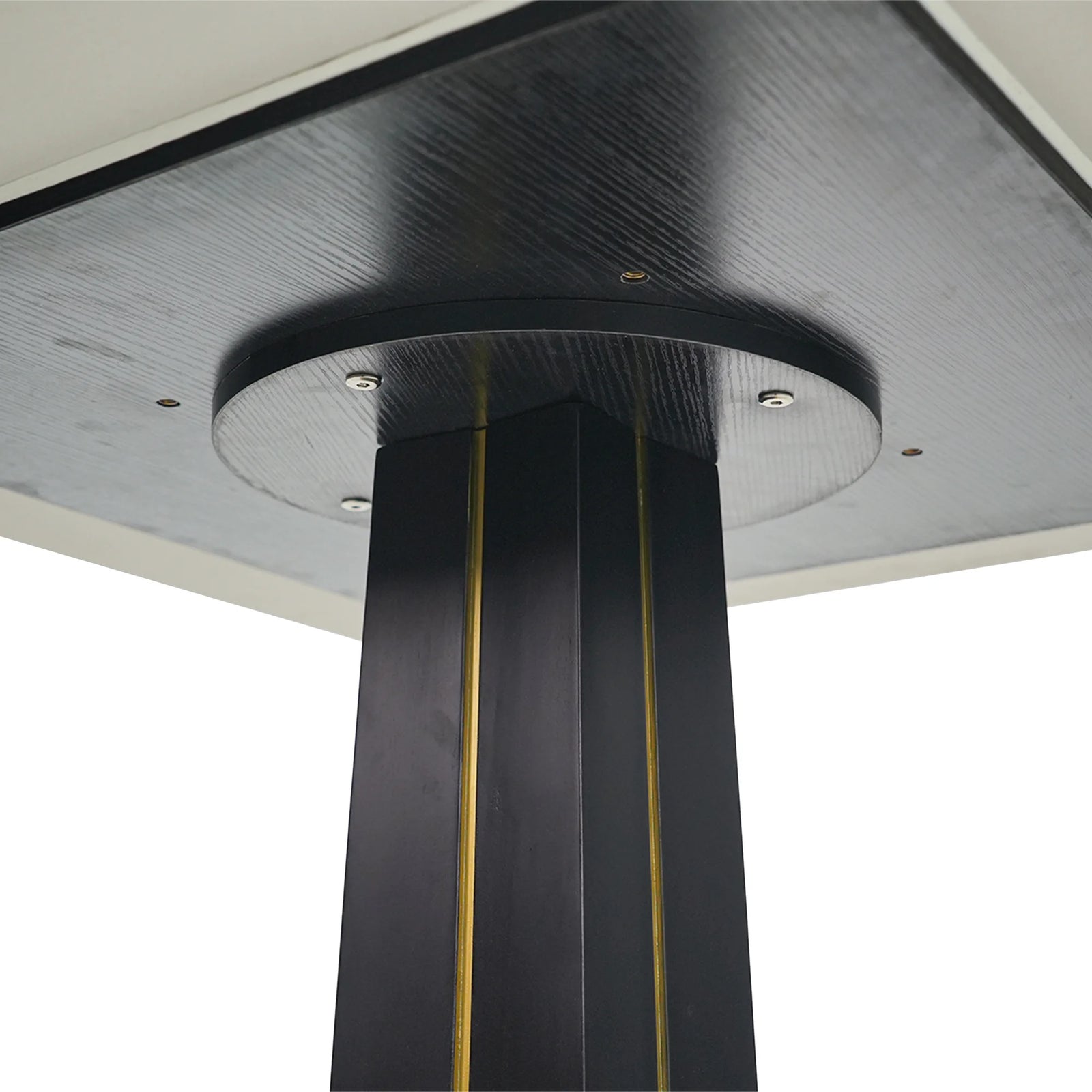 Mesa de bistró Nero de piedra sinterizada | Pandora cuadrada de 86 cm con base de madera