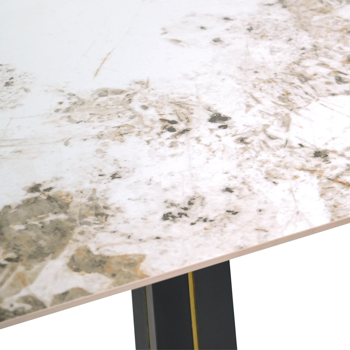 Mesa de bistró Nero de piedra sinterizada | Pandora cuadrada de 86 cm con base de madera
