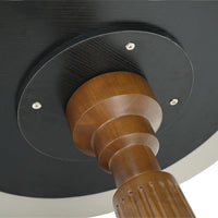 Nero Sintered Stone Bistro Table | 34" Black Round With Wood Base