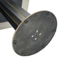 Nero Sintered Stone Bistro Table | 34" White Round With Wood Base