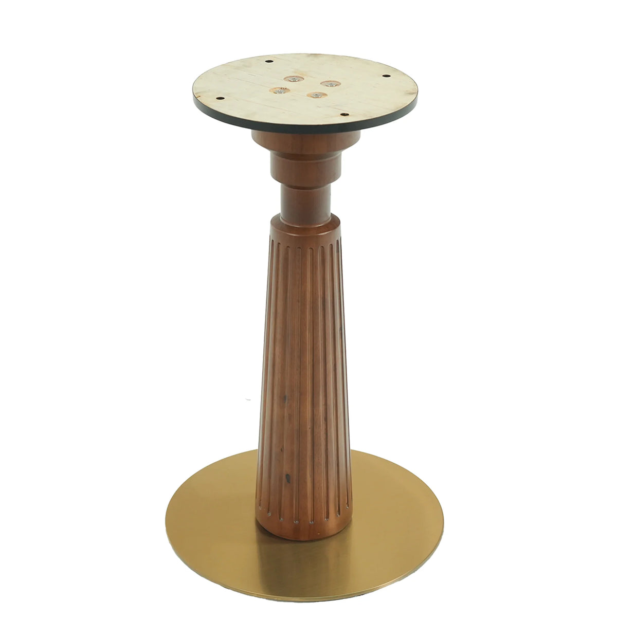 Mesa de bistró Nero de piedra sinterizada | Cuadrada negra de 86 cm con base de madera