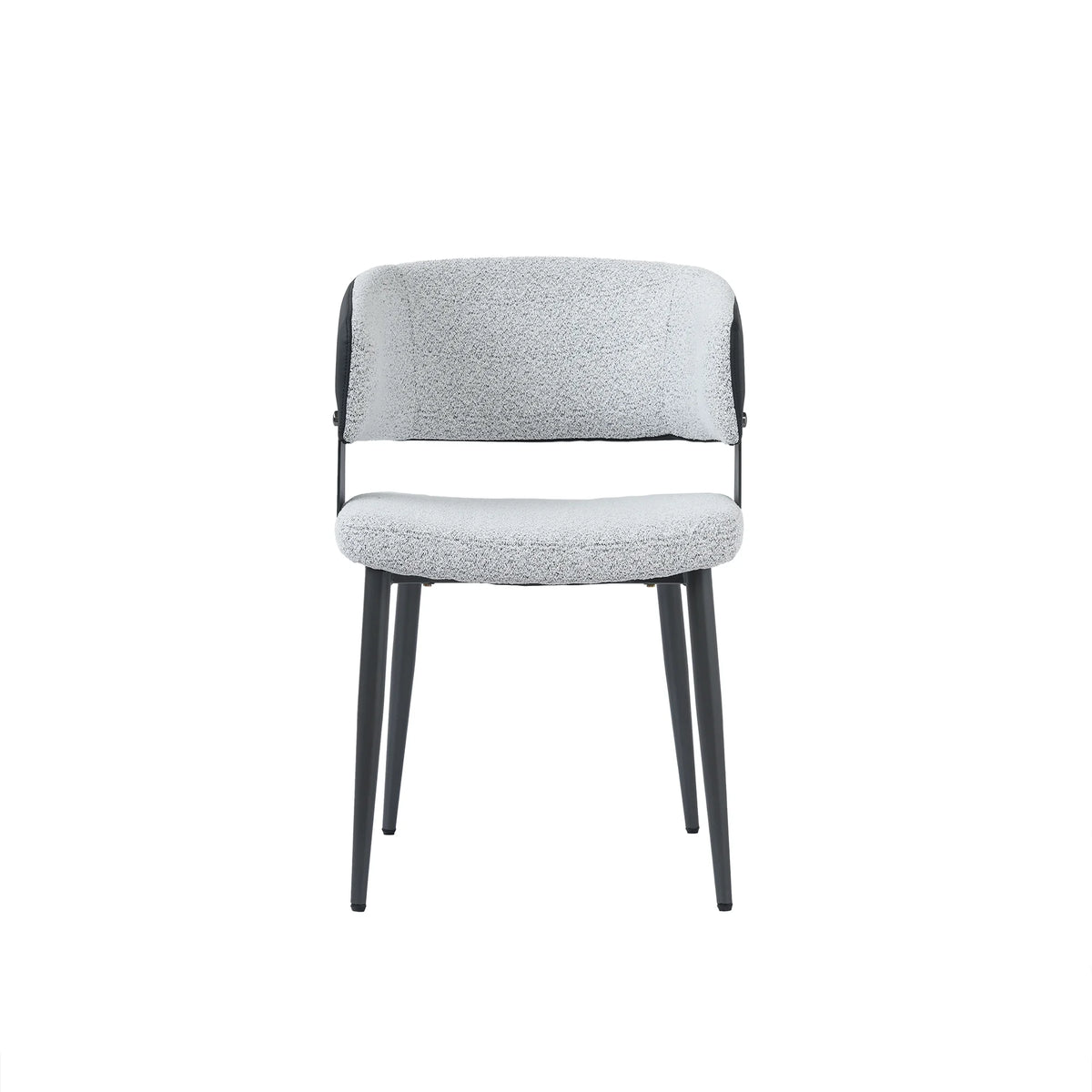Silla de comedor nórdica con respaldo bajo | Juego de 2 sillas de terciopelo blanco