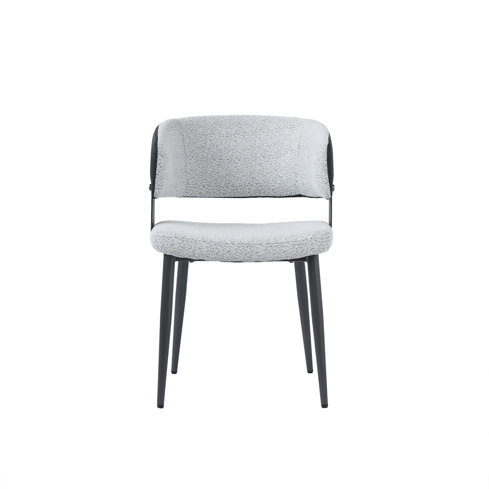 Nordic Low Back Dining Chair | White Teddy Velvet Set of 2