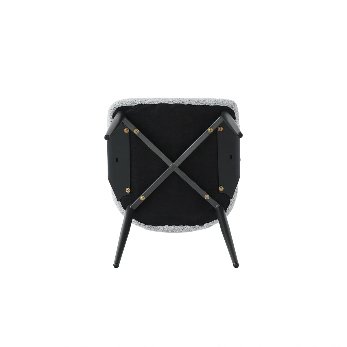 Silla de comedor nórdica con respaldo bajo | Juego de 2 sillas de terciopelo blanco