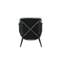 Nordic Low Back Dining Chair | White Teddy Velvet Set of 2