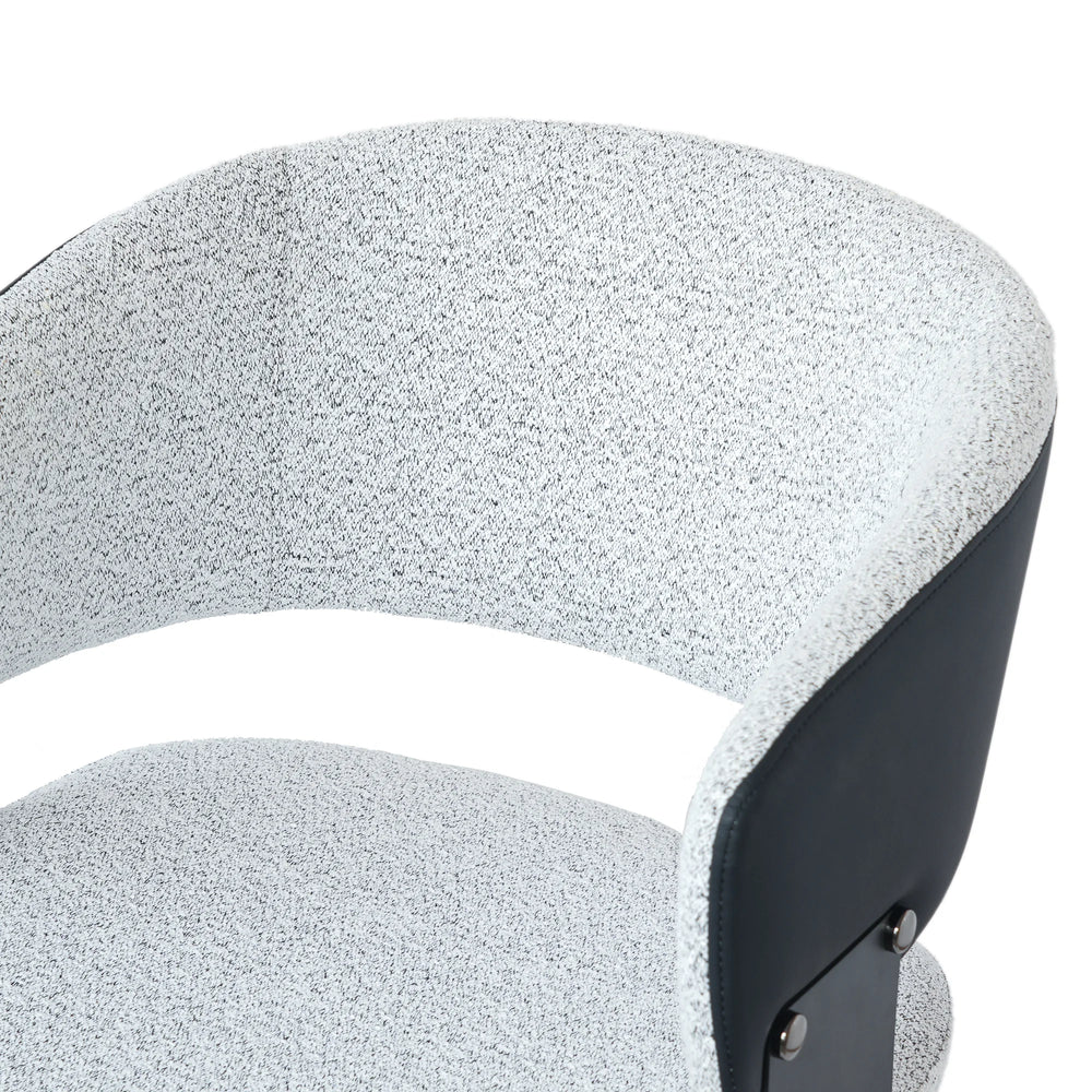 Nordic Low Back Dining Chair | White Teddy Velvet Set of 2