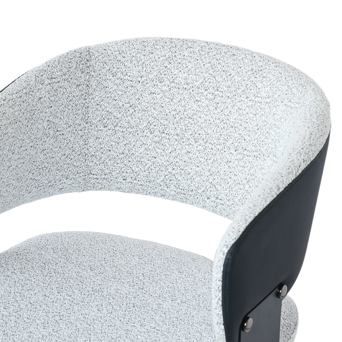 Nordic Low Back Dining Chair | White Teddy Velvet Set of 2