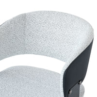 Nordic Low Back Dining Chair | White Teddy Velvet Set of 2