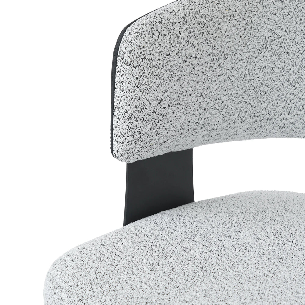 Nordic Low Back Dining Chair | White Teddy Velvet Set of 2