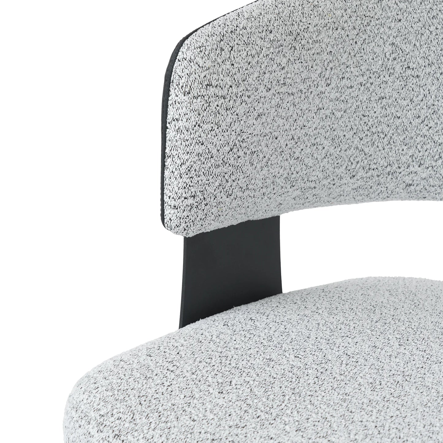 Nordic Low Back Dining Chair | White Teddy Velvet Set of 2