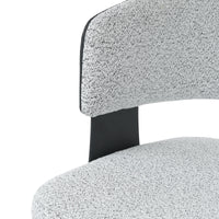 Nordic Low Back Dining Chair | White Teddy Velvet Set of 2