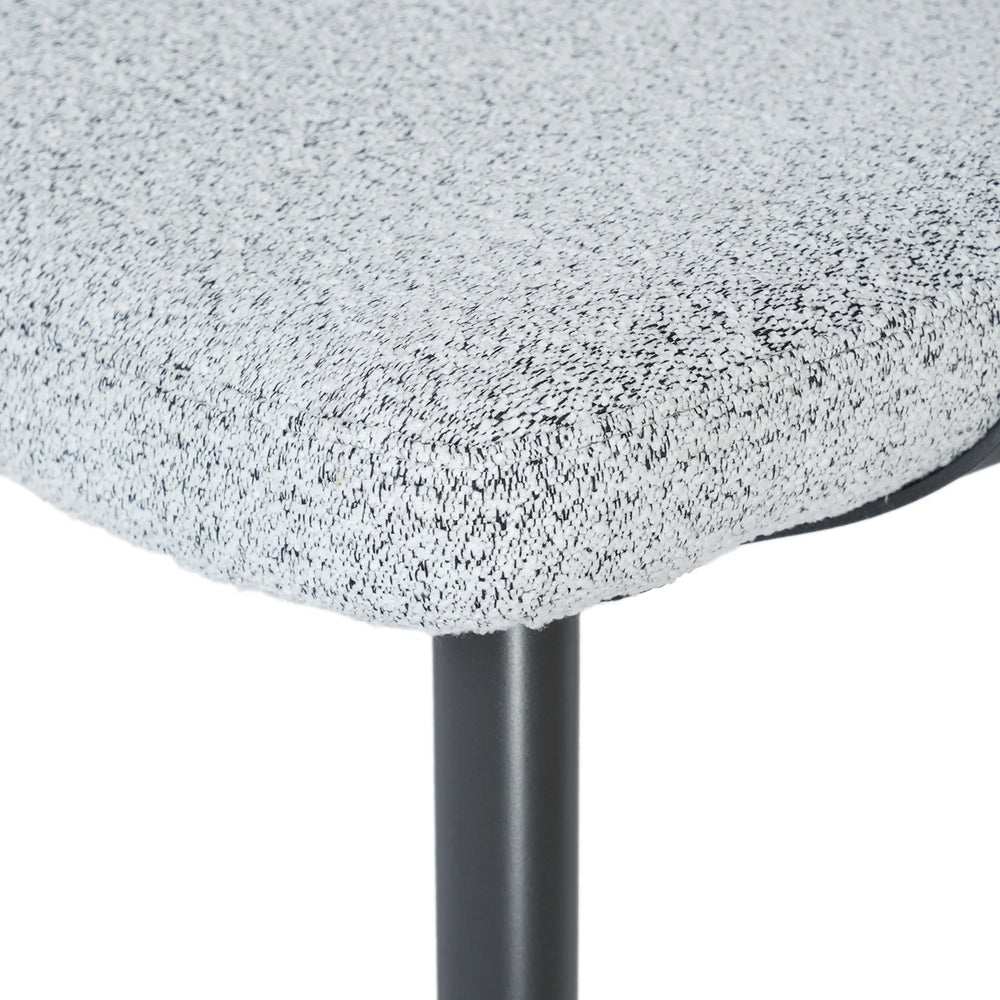 Nordic Low Back Dining Chair | White Teddy Velvet Set of 2