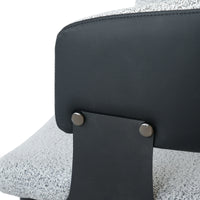 Nordic Low Back Dining Chair | White Teddy Velvet Set of 2