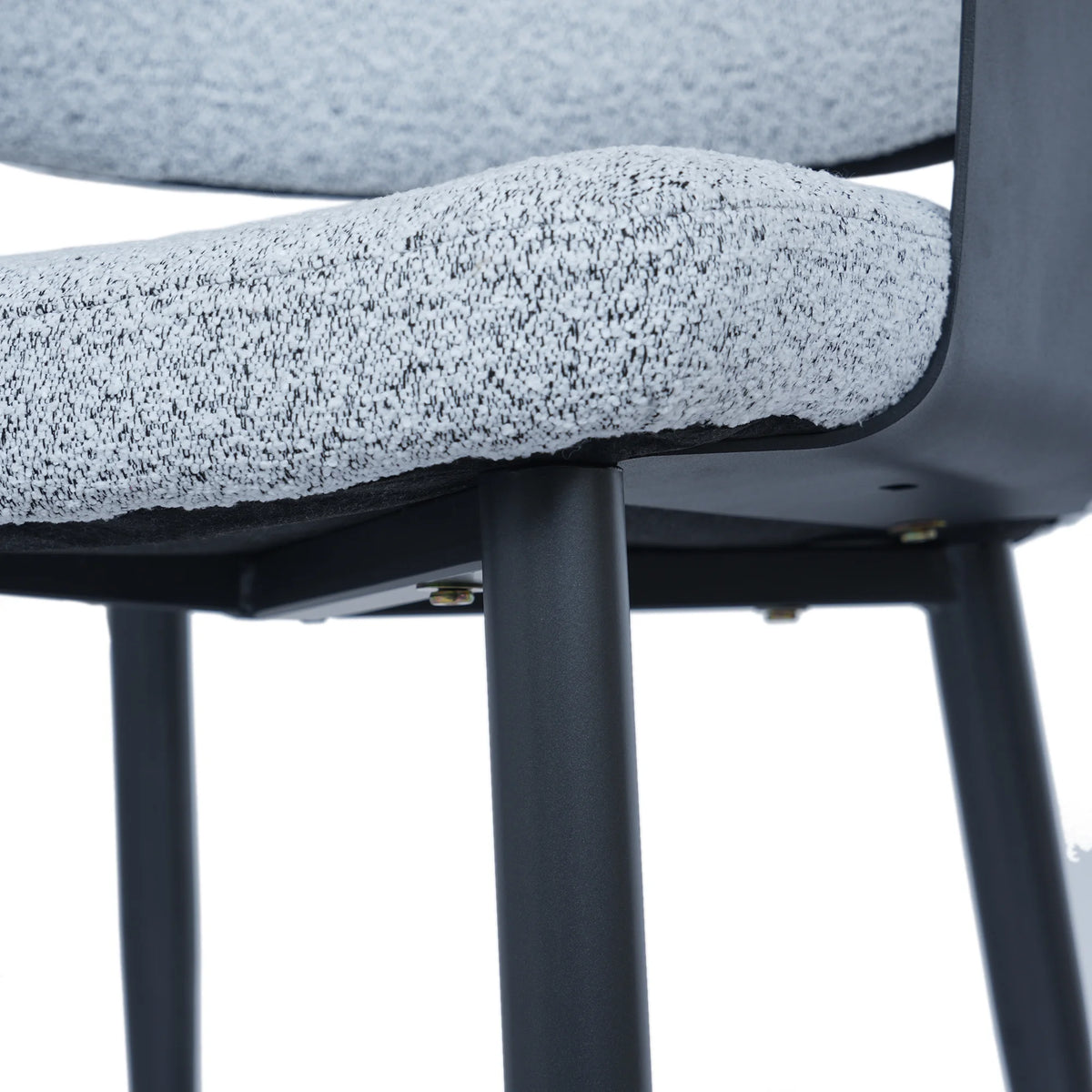 Silla de comedor nórdica con respaldo bajo | Juego de 2 sillas de terciopelo blanco