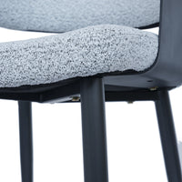 Nordic Low Back Dining Chair | White Teddy Velvet Set of 2