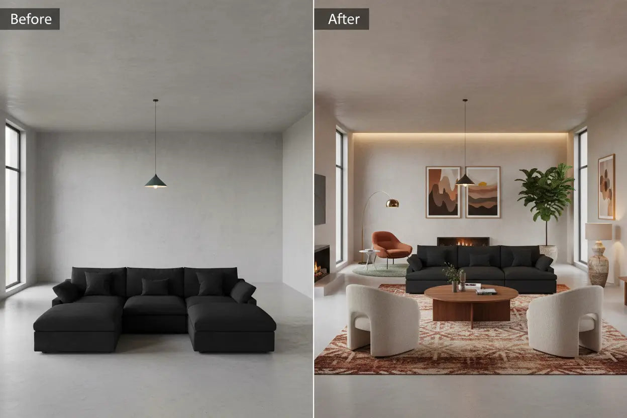 Optimizar la distribución del Feng Shui para salas de estar de 60 m²+