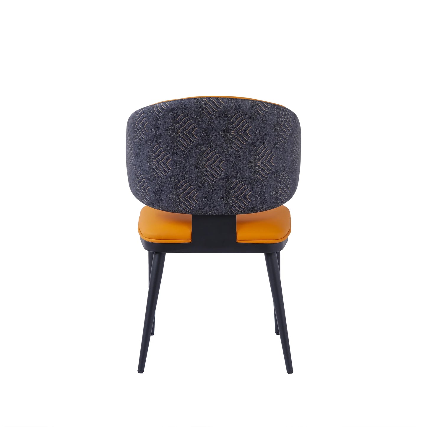 Vegan Wing Back Dining Chair | Orange PU Leather Set of 2