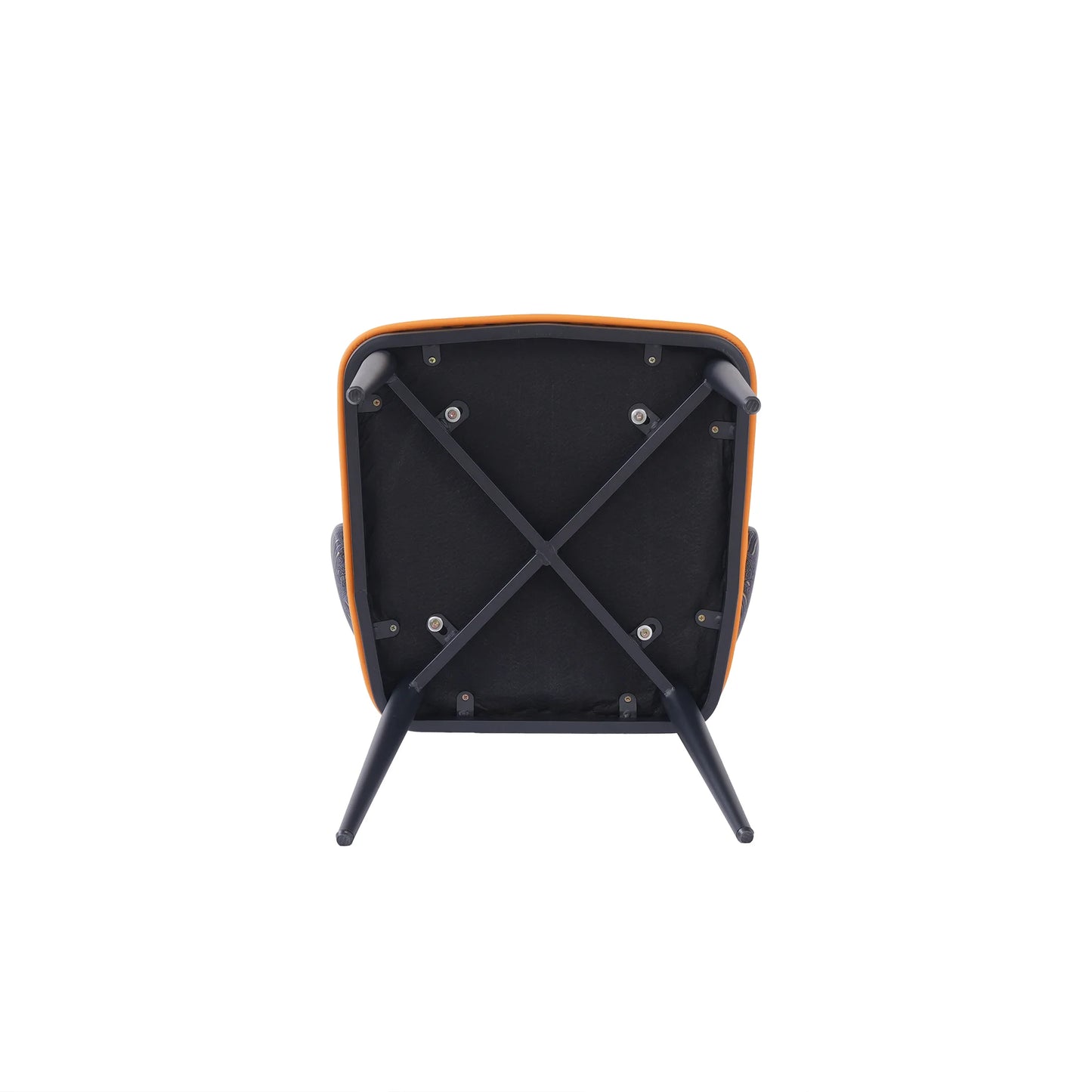 Vegan Wing Back Dining Chair | Orange PU Leather Set of 2