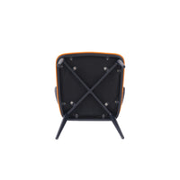Vegan Wing Back Dining Chair | Orange PU Leather Set of 2